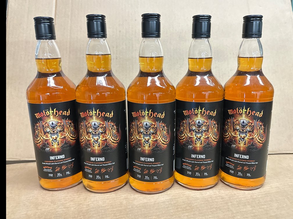 (5) Motorhead Inferno Cinamon Flavored Whiskey