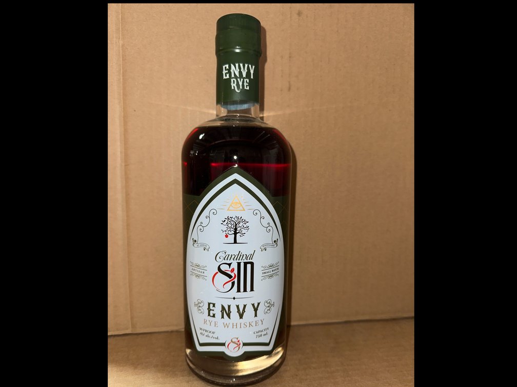 (3) Cases Cardinal Sin Envy Rye Whiskey