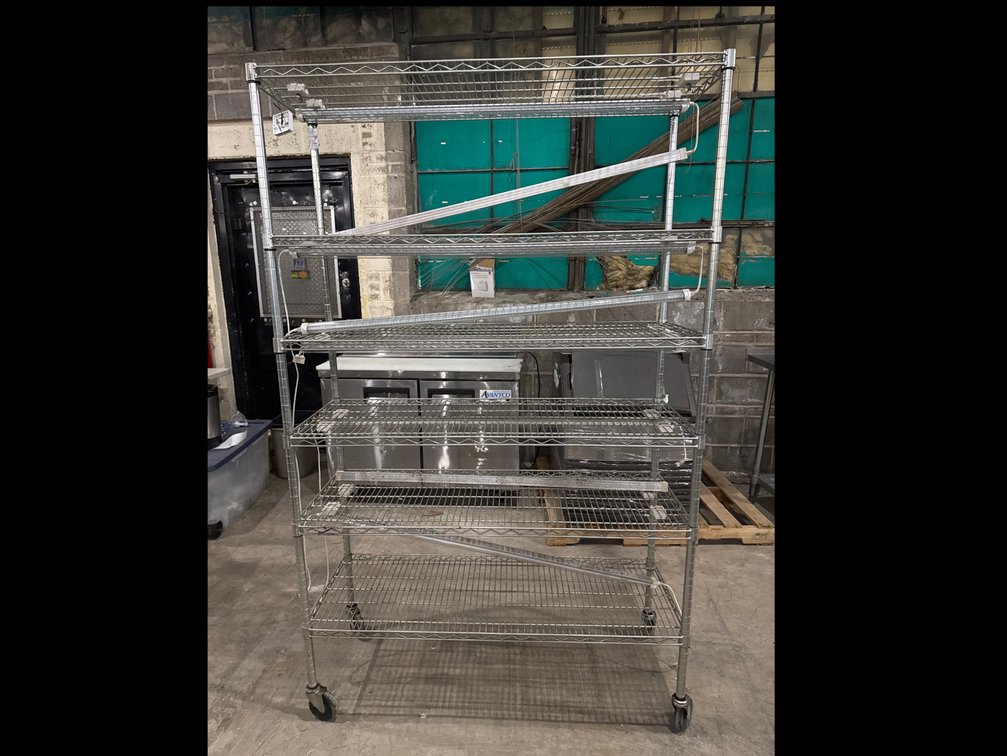 6-Tier Wire Rack With Grow Lights On Castors