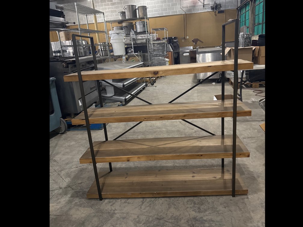 4-Tier Wood & Metal Shelf