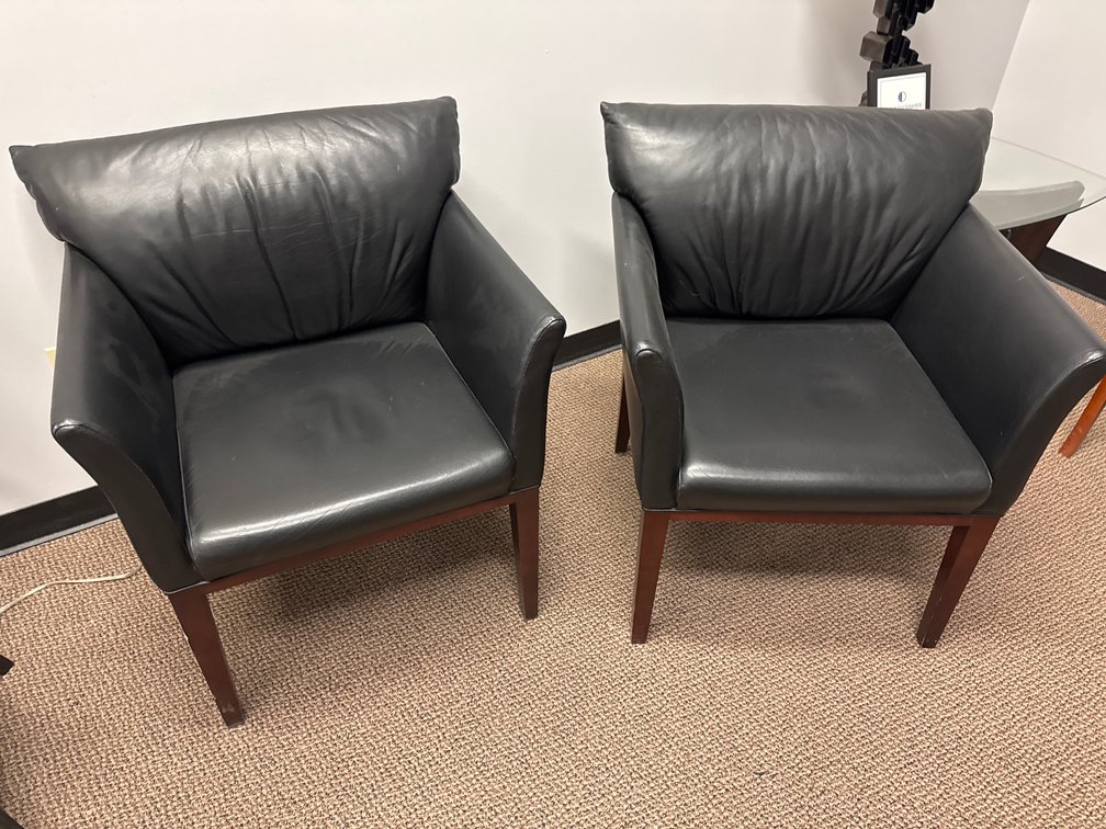 (2) Leather Guest Chairs
