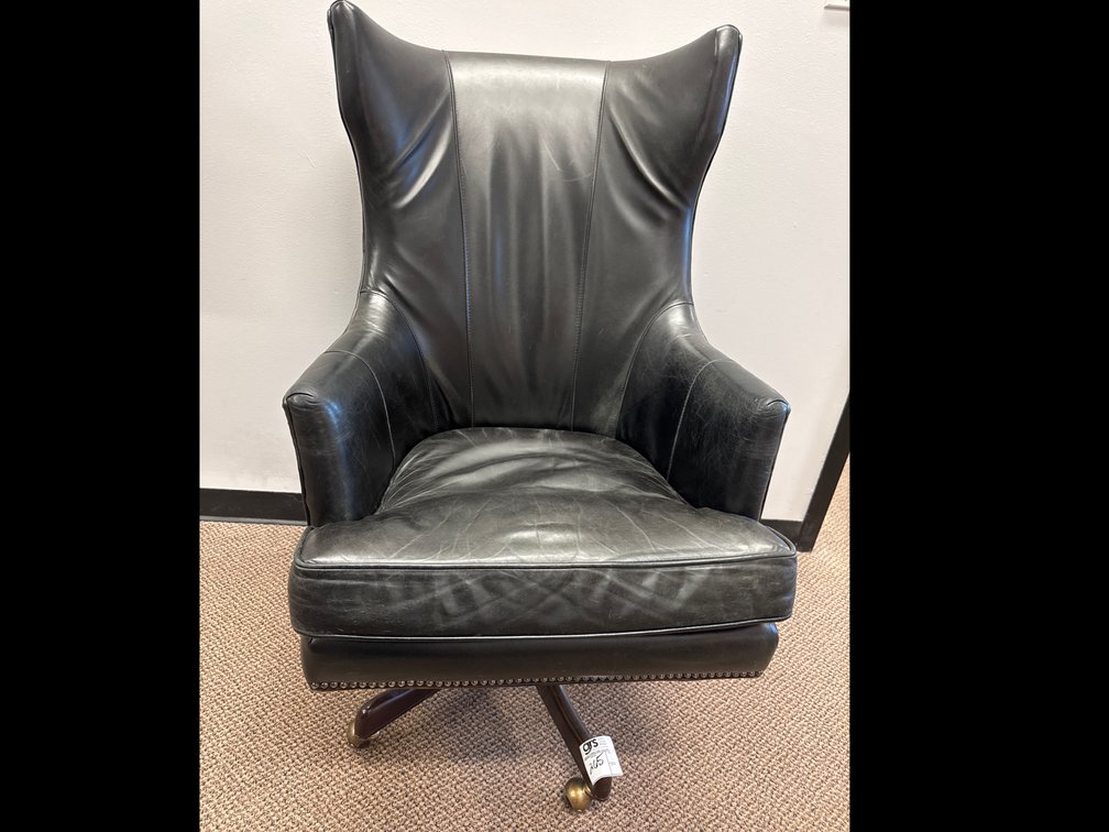Highback Leather Chair w/ Nail Head Trim