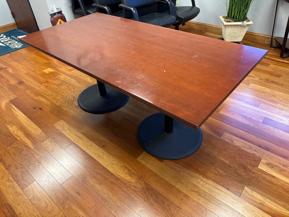 Wood Conference Table w/ Disc Base