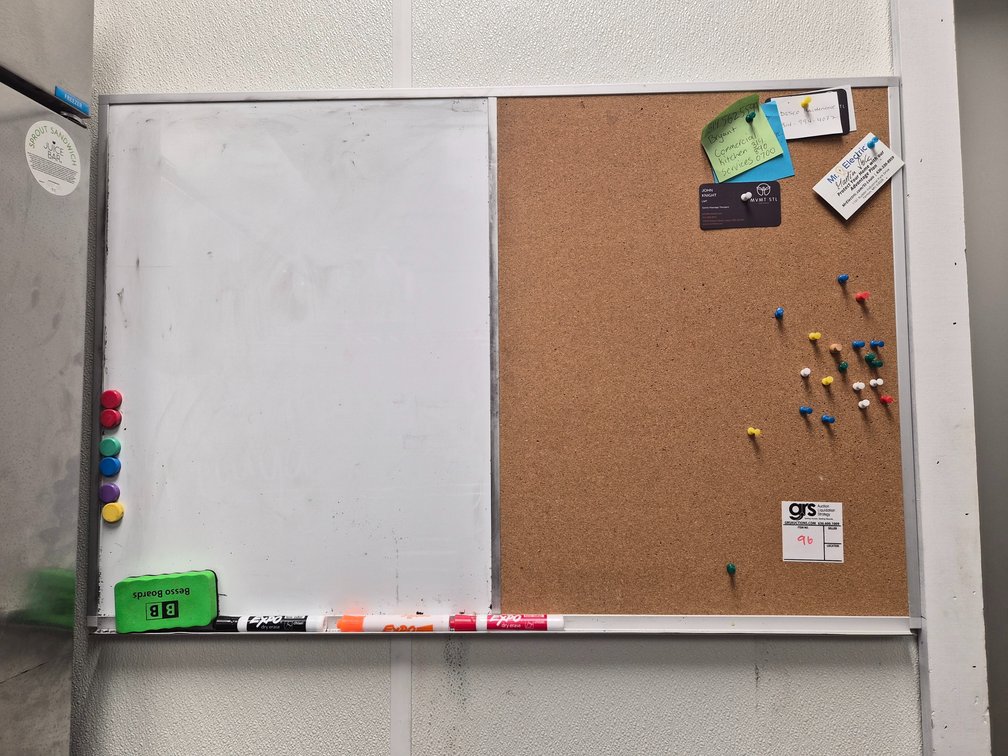 Whiteboard and Cork Bulletin Board