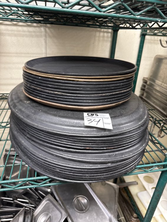 (27) Waitress Trays, Oval and Round