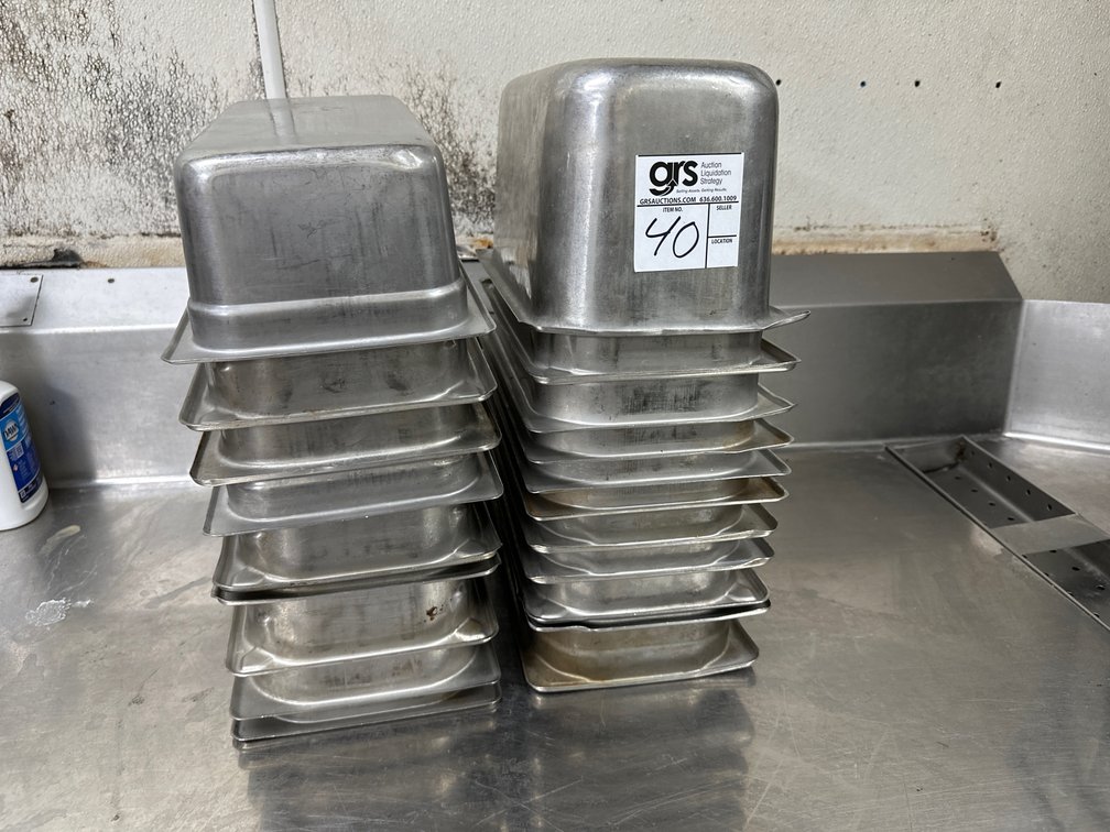 1/3 Food Pans Stainless (9) 4"d, (11) 6"d