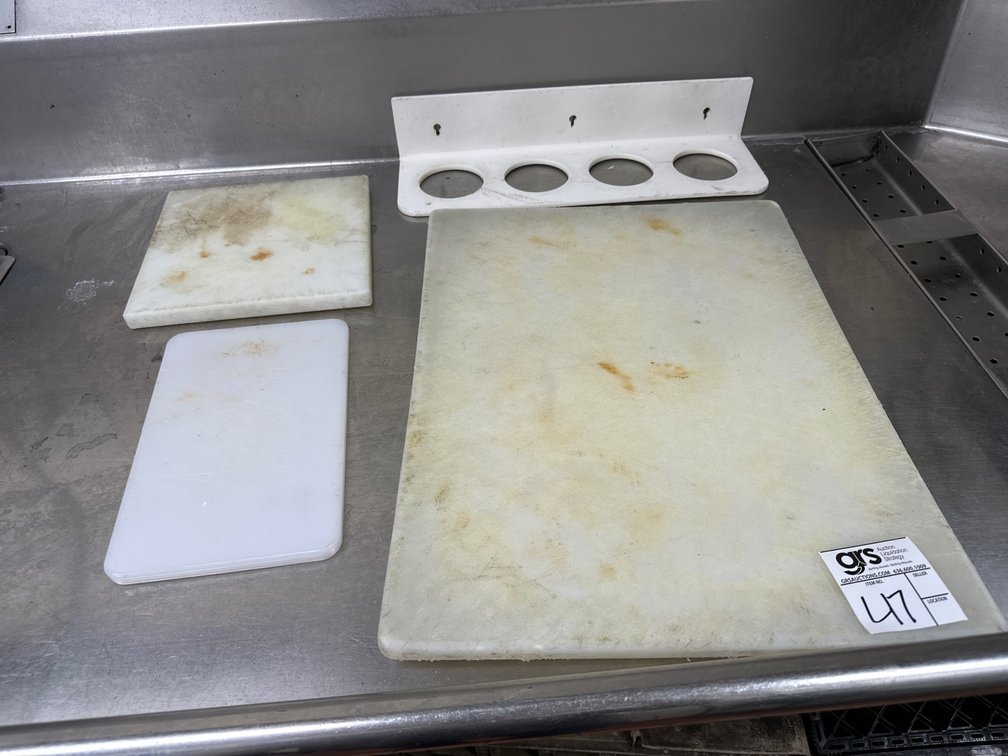 (3) Cutting Boards and Wall Rack
