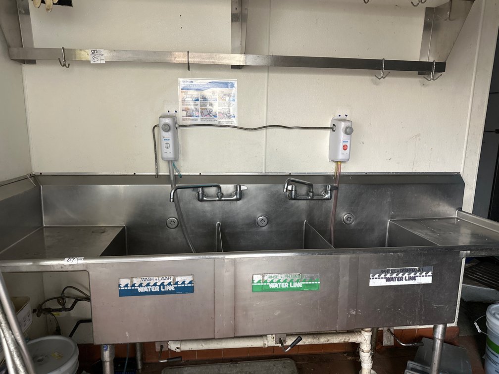 Sink -  Three Well with (2) Eco Lab Dispensers