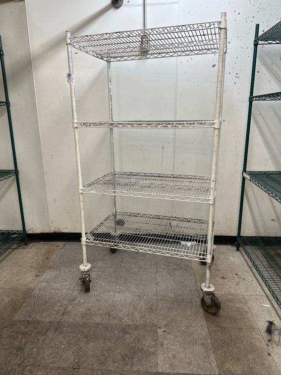 Four Tier Mobie Wire Rack - Painted White