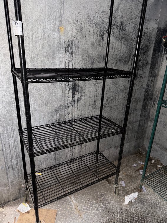 Three Tier Wire Shelf - Green with Casters