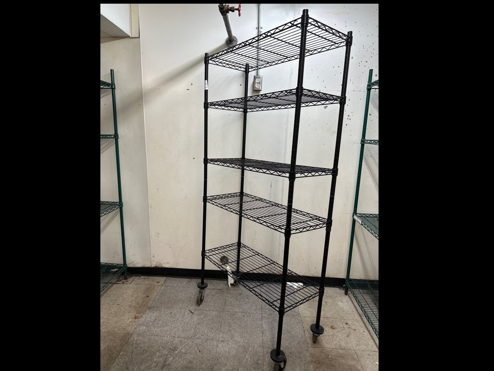 Five Tier Mobile Wire Rack - Black