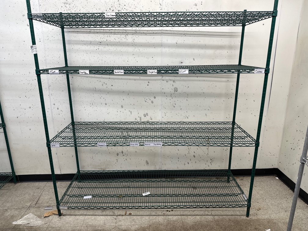 Four Tier Wire Shelf - Green