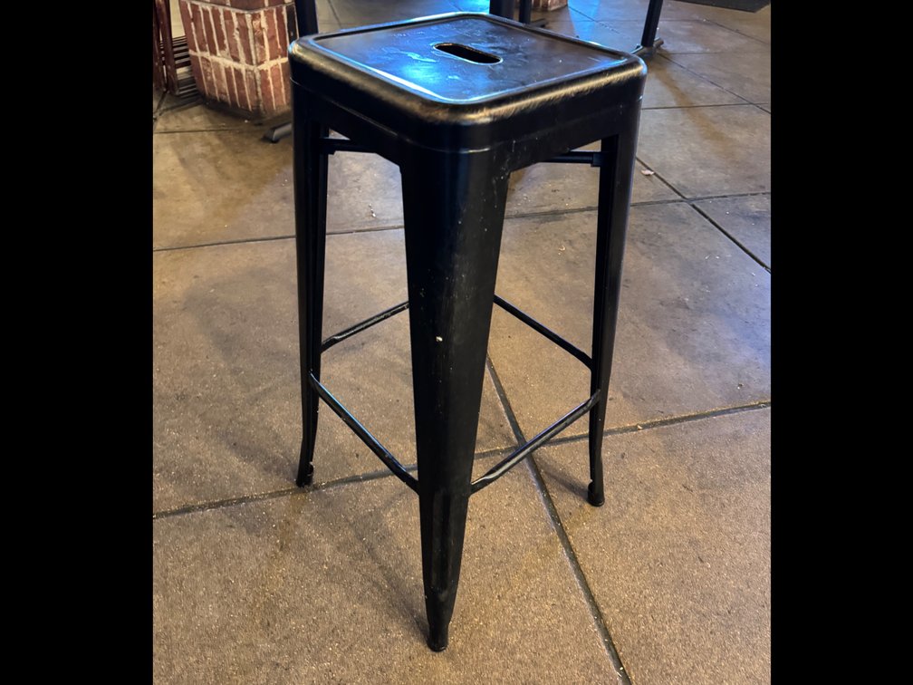 (4) Industrial Style Metal Bar Stools