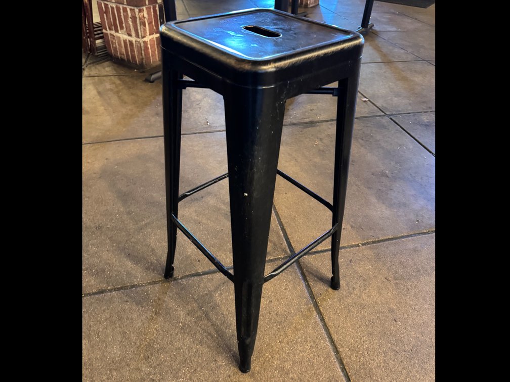 (4) Industrial Style Metal Bar Stools