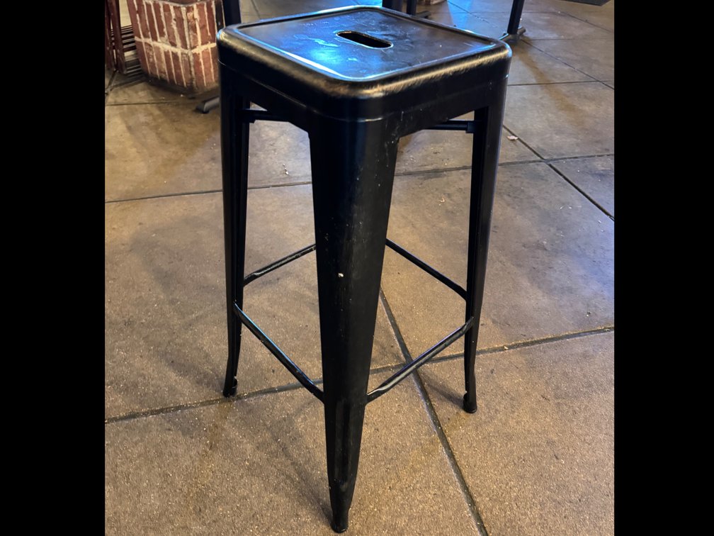 (3) Industrial Style Metal Bar Stools