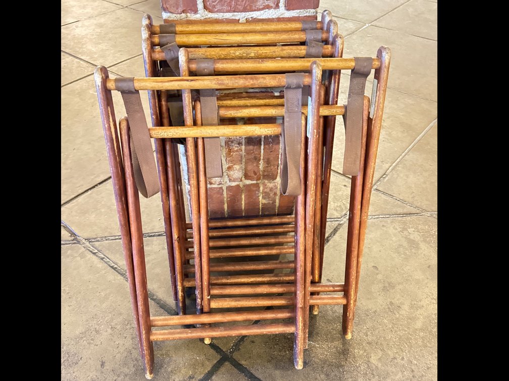 5 Wooden Folding Tray Stands