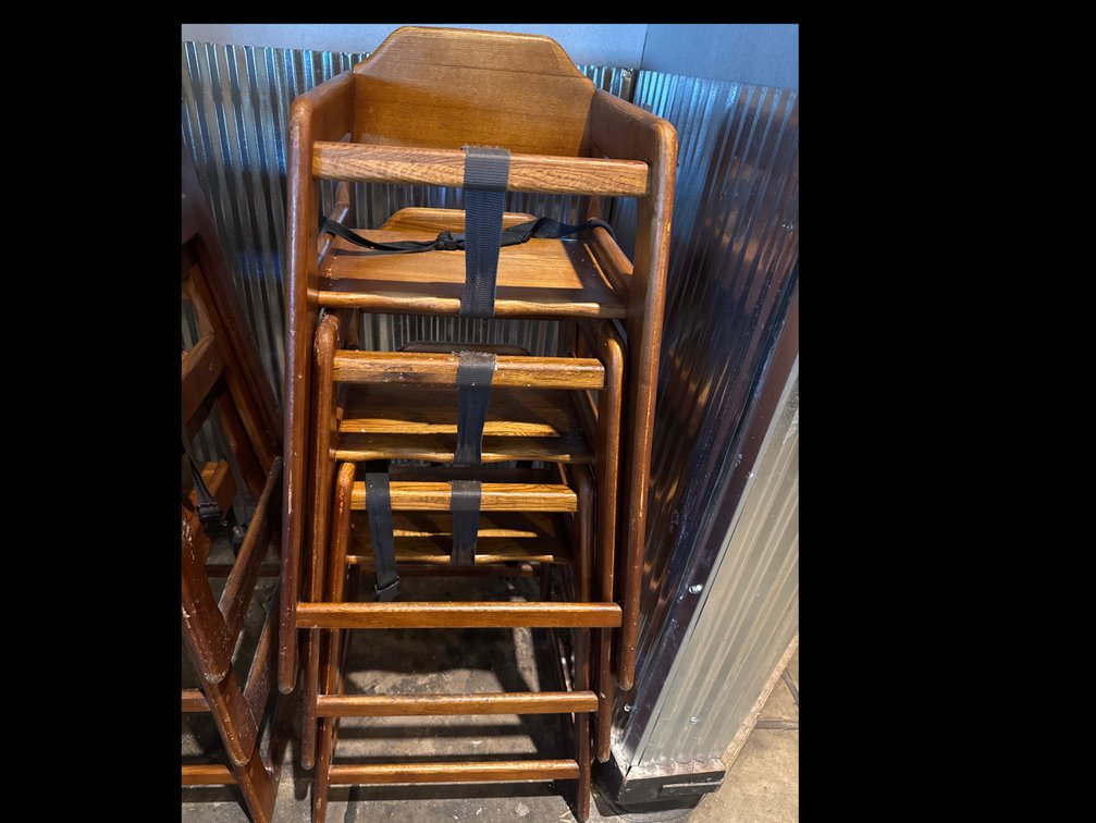 (3) Stackable Wood High Chairs