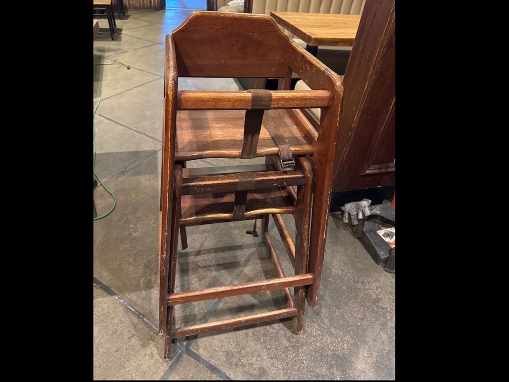 (2) Stackable Wood High Chairs