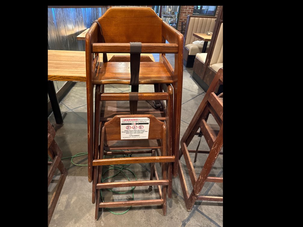 (3) Stackable Wood High Chairs