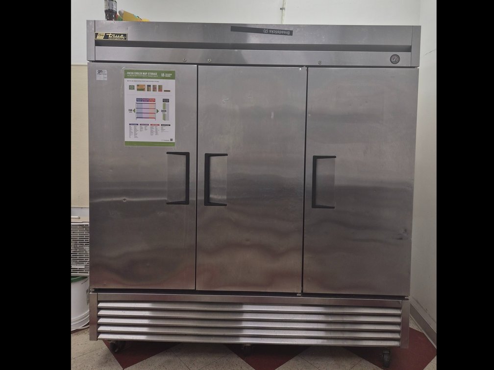 True 3 Section Stainless Steel Commercial Refrigerator
