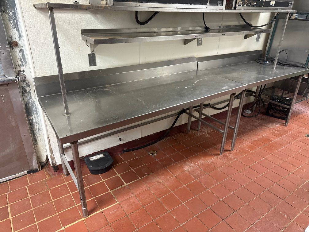Stainless Steel Work Tables with Overhead Shelf