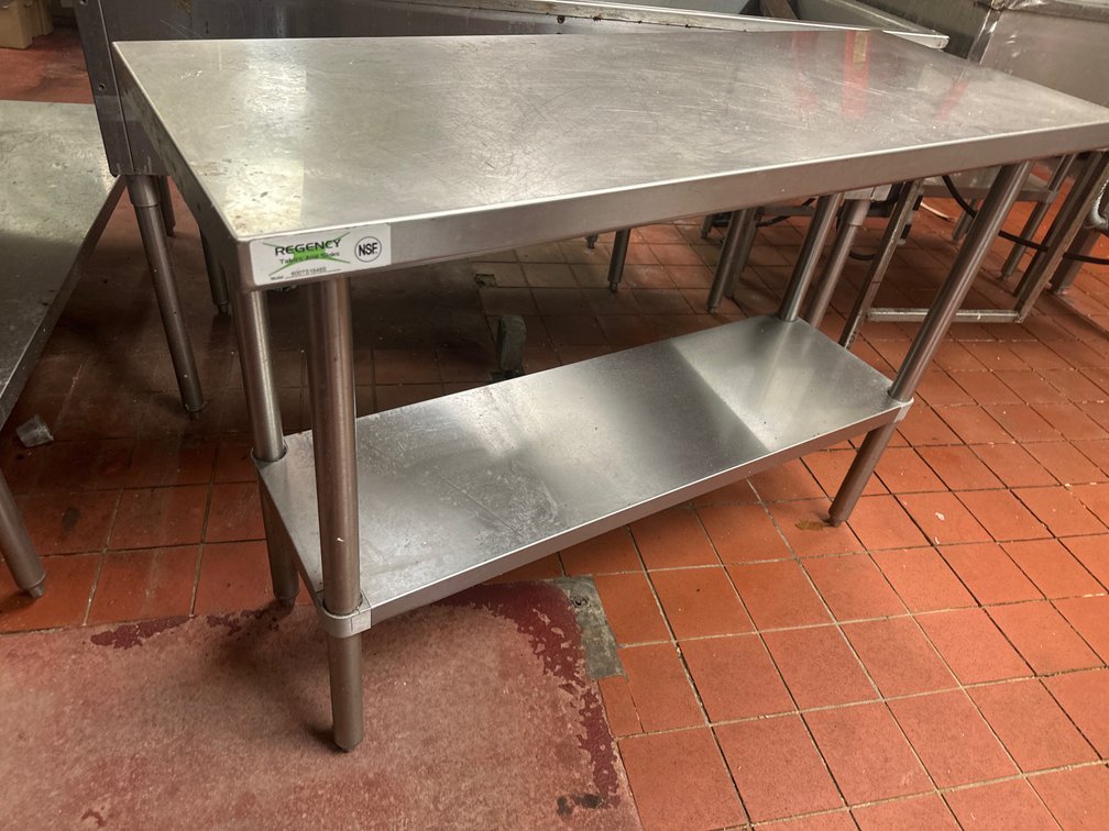 Regency Stainless Steel Prep Table with Stainless Legs and Undershelf