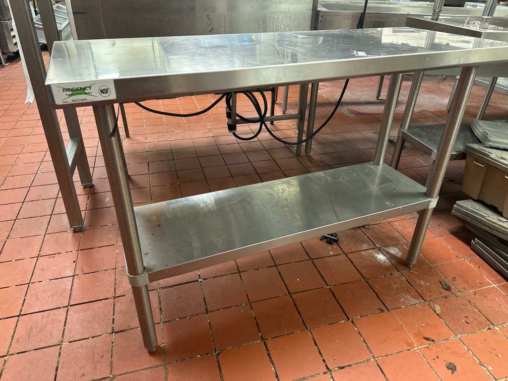 Regency Stainless Steel Prep Table with Stainless Legs and Undershelf