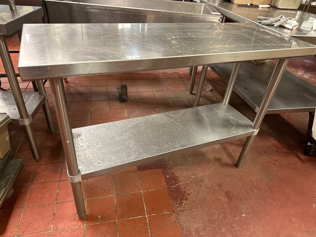 Stainless Steel Commercial Prep Table With Stainless Legs and Undershelf