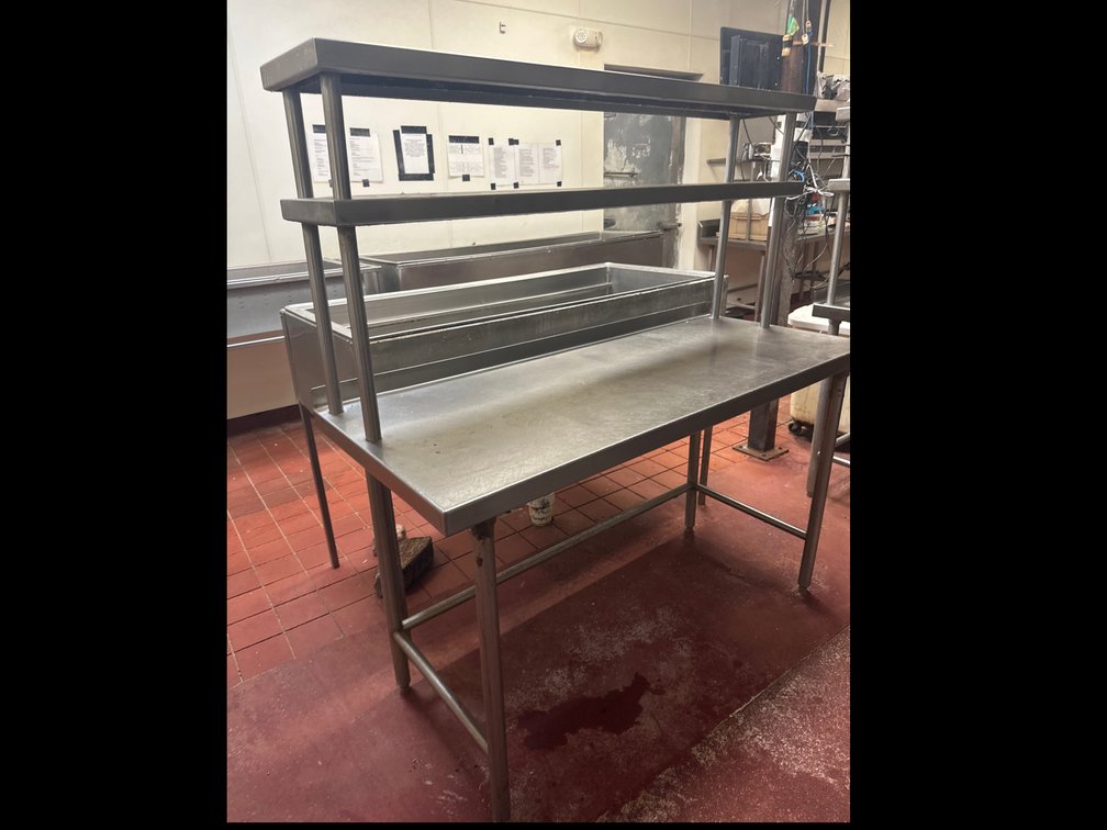 Stainless Steel Prep Table With Double Overshelf