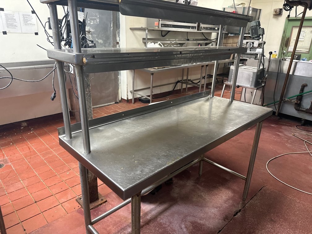 Stainless Steel Prep Table with 2-Tier Overshelf