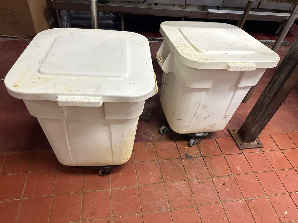 2 Commercial Rolling Ingredient Bins