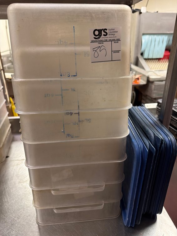 (12) 12 QT Plastic Food Storage Containers
