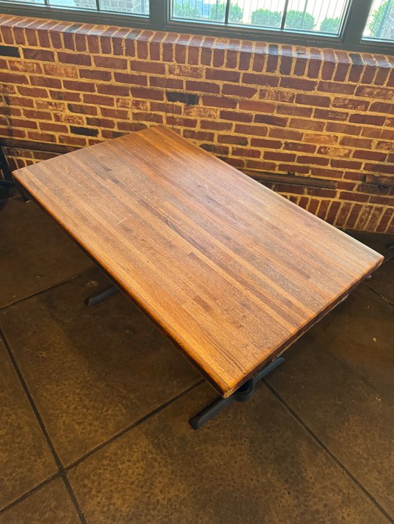 Butcher-Block Style Double-Pedestal Table