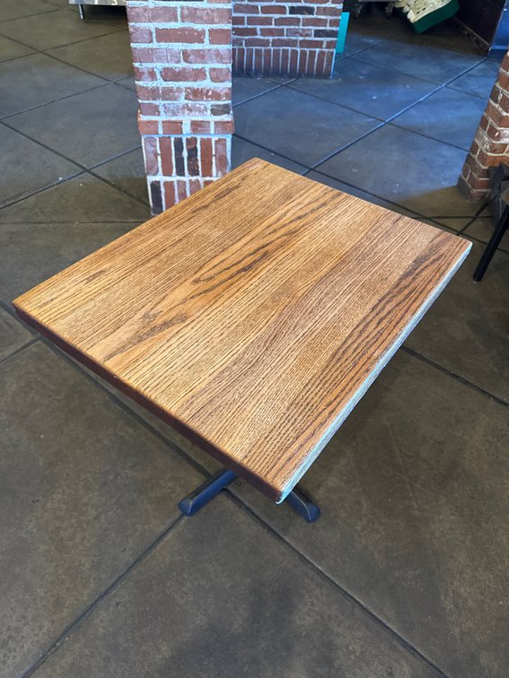 Butcher Block Style Wood Table - Square