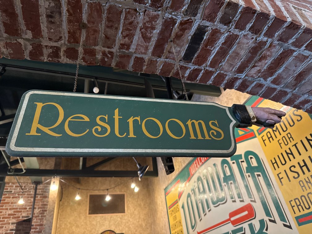 (2) Custom Directional Restroom Sign