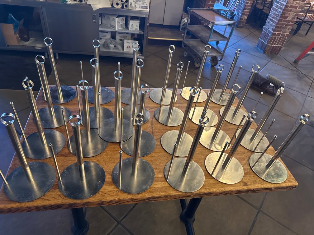 (25) Table Number Holders and Paper Towel Stand