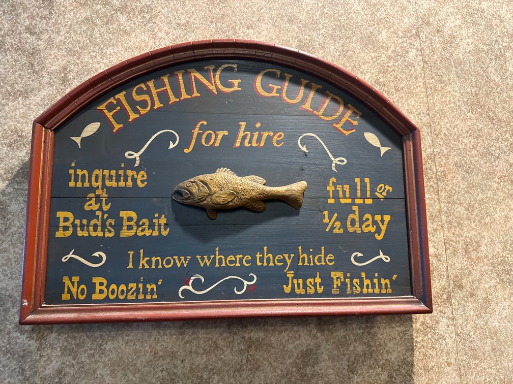 Rustic Wooden Novelty Fishing Sign