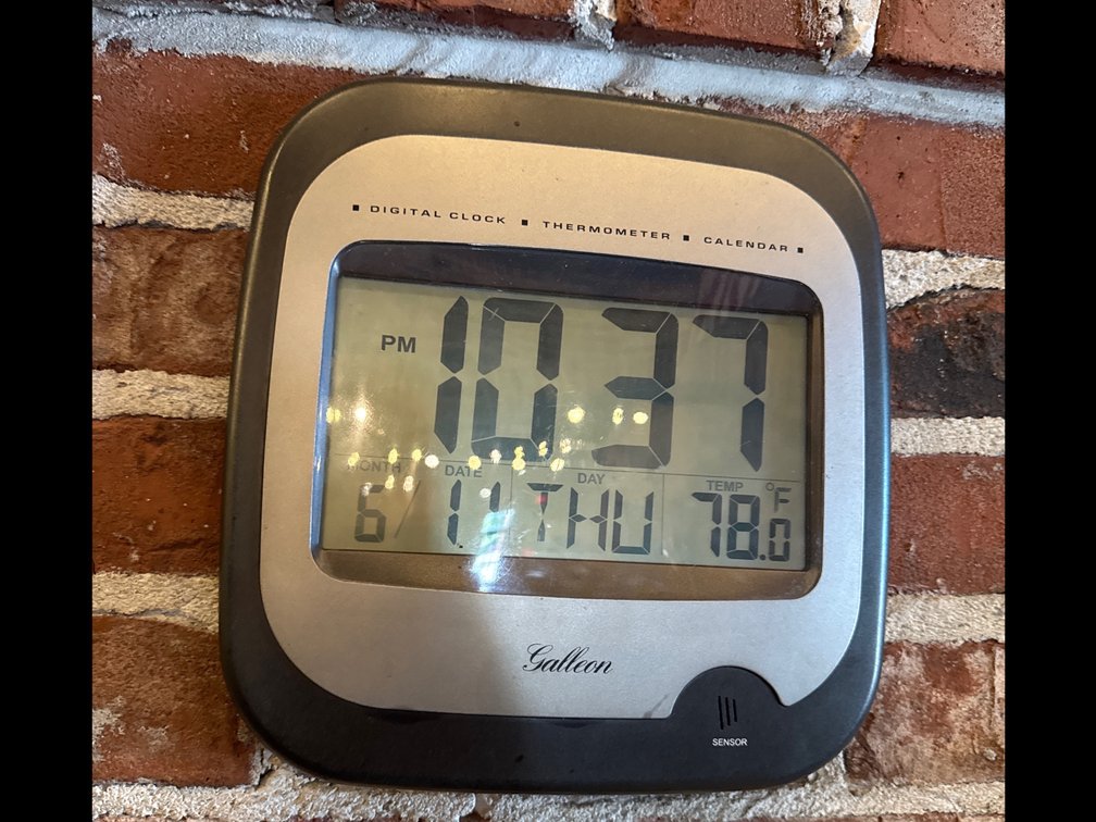 Galleon Digital Clock & Enclosed Bulletin Board
