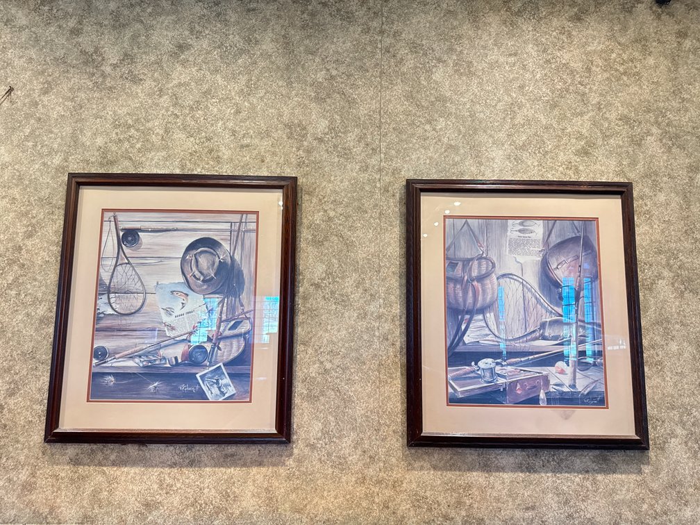 2 RF Harnett Framed Vintage Fly Fishing Art Prints