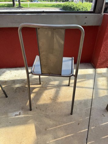 Image for 4 Industrial Tubular Metal Stacking Cafe Chairs