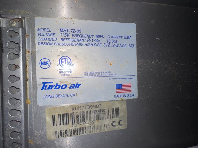 Image for Turbo Air MST-72-30 Commercial Refrigerated Prep Table