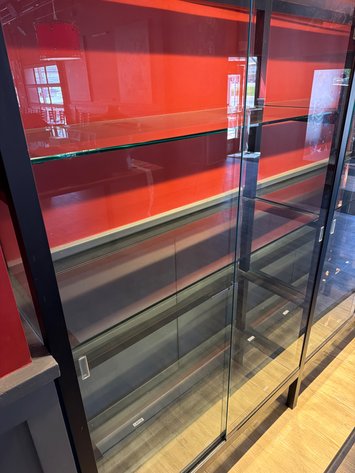 Image for Multi-Shelf Black Metal Framed Glass Retail Display Case