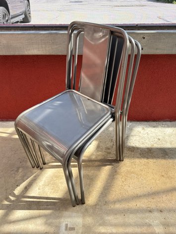 Image for (4) Industrial Stackable Metal Chairs