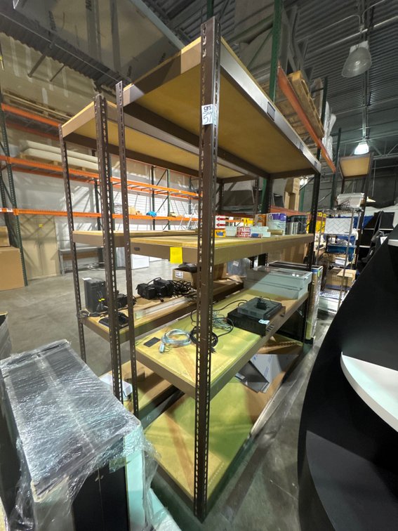 4-Tier Metal Shelving Unit With Wood Shelves