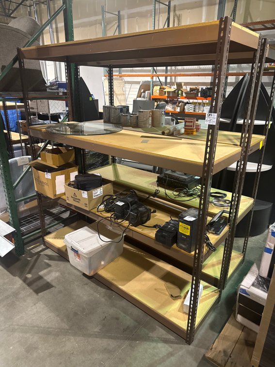4-Tier Metal Shelving Unit With Wood Shelves