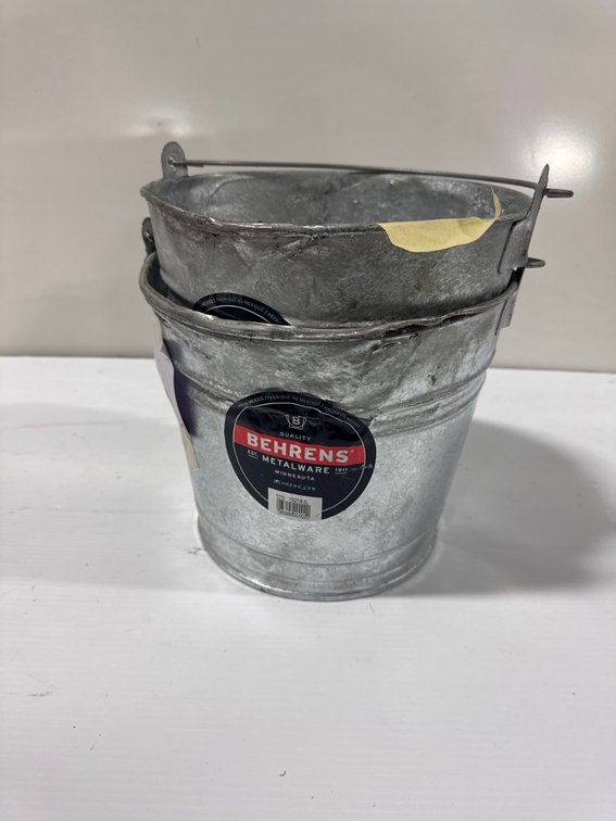 2 Behrens 1210 10-Quart Galvanized Steel Buckets