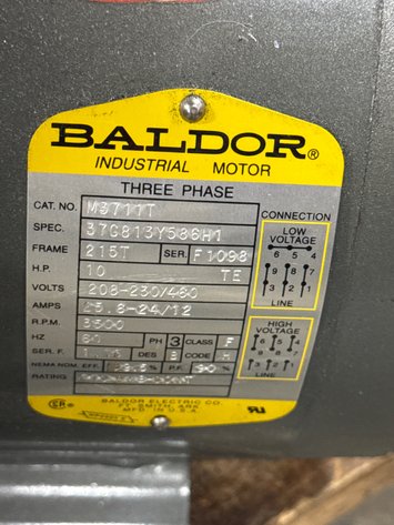Image for Baldor M3711T 10 HP 3-Phase Industrial Motor