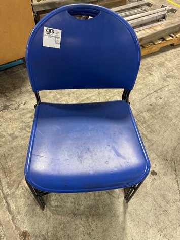 Image for 3 Blue Plastic Stacking Sled Base Chairs