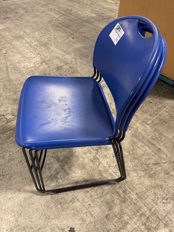 Image for 3 Blue Plastic Stacking Sled Base Chairs