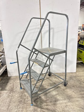 Image for 4-Step Rolling Steel Safety Ladder